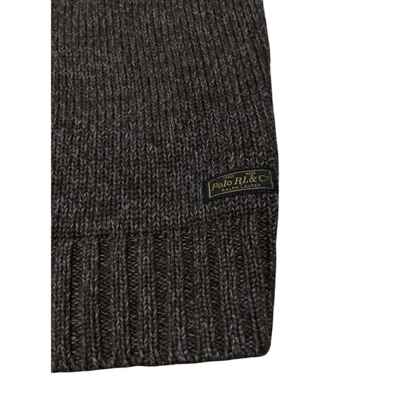 Y2K Polo Ralph Lauren Sweater XL Quarter Button Collar Heather Brown 100% Cotton - Picture 4 of 7